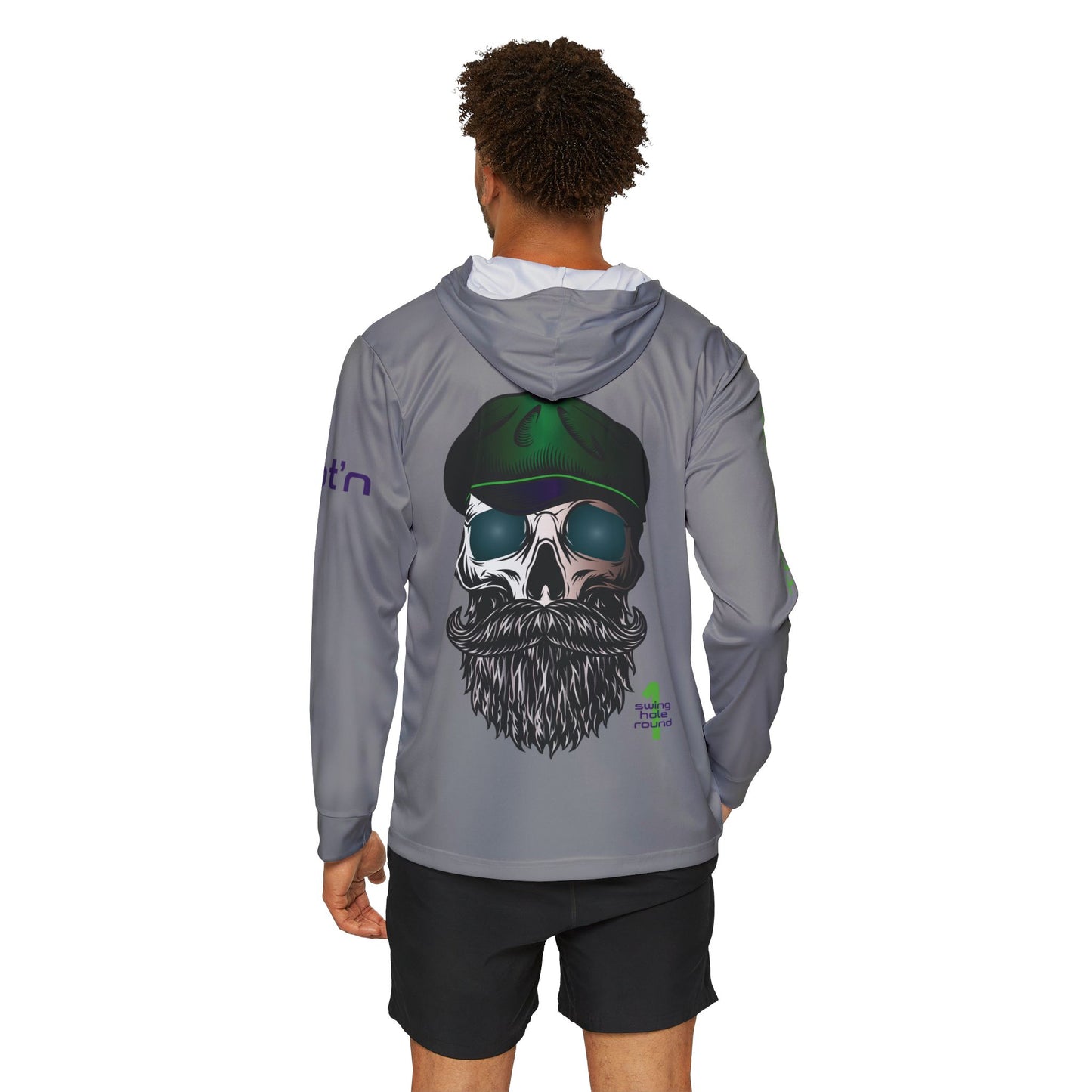 Copy of Skull Beanie Hoodie — Men's Lightweight Sports Warmup Hoodie with Beard Skull Graphic