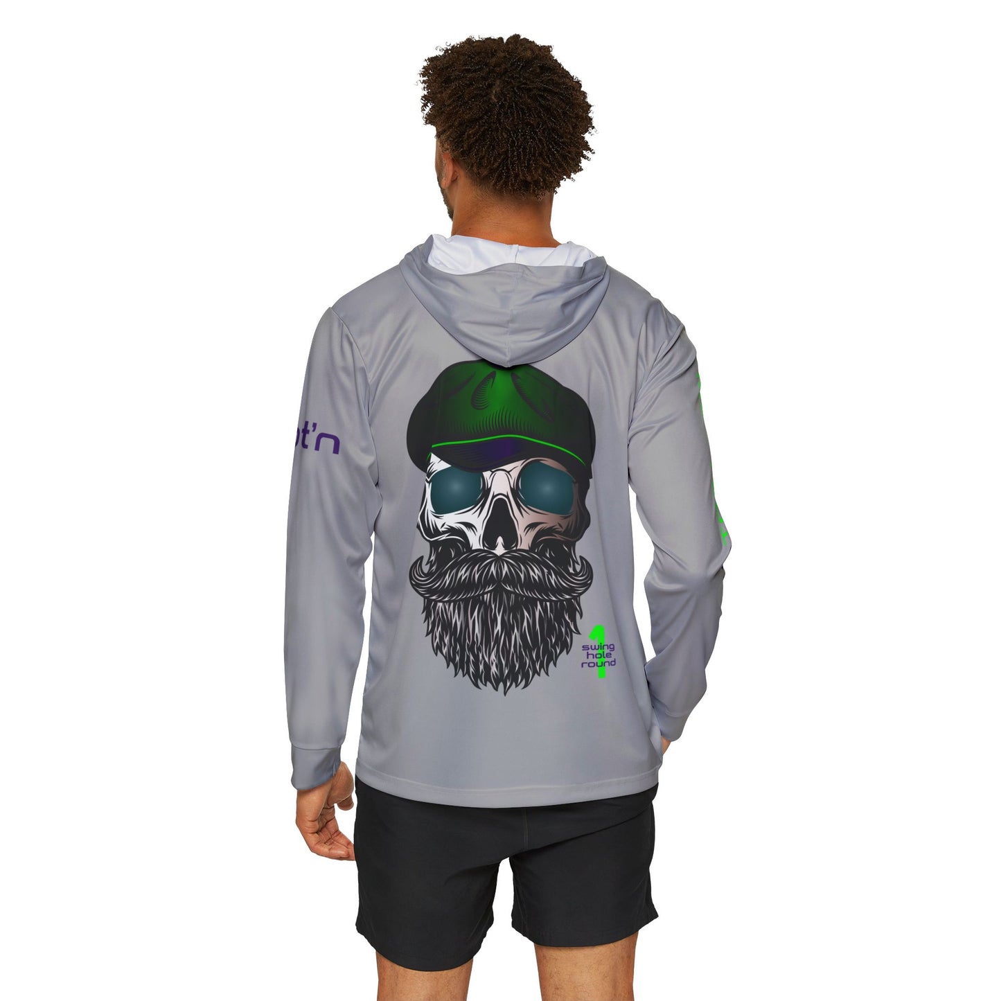 Copy of Skull Beanie Hoodie — Men's Lightweight Sports Warmup Hoodie with Beard Skull Graphic
