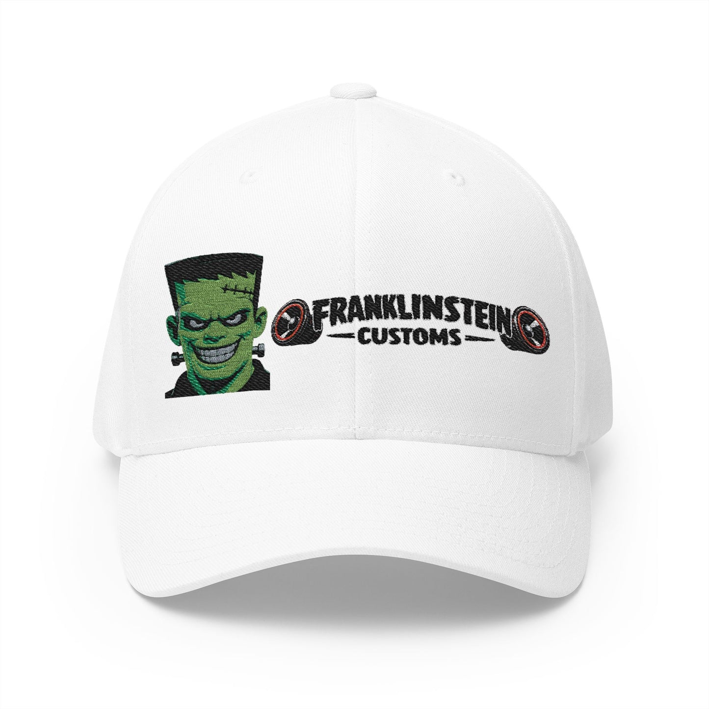 Frankenstein Customs Embroidered Cap — Retro Monster Logo Hat