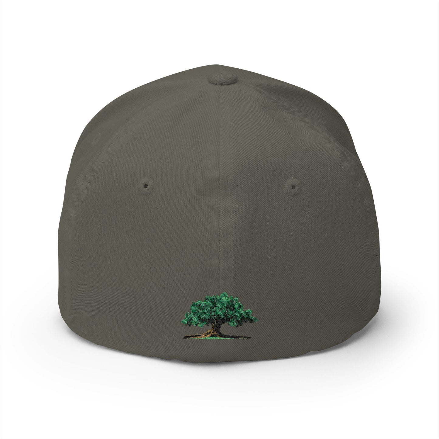 Embroidered Oak Tree Baseball Cap — Minimal Logo Closed-Back Hat