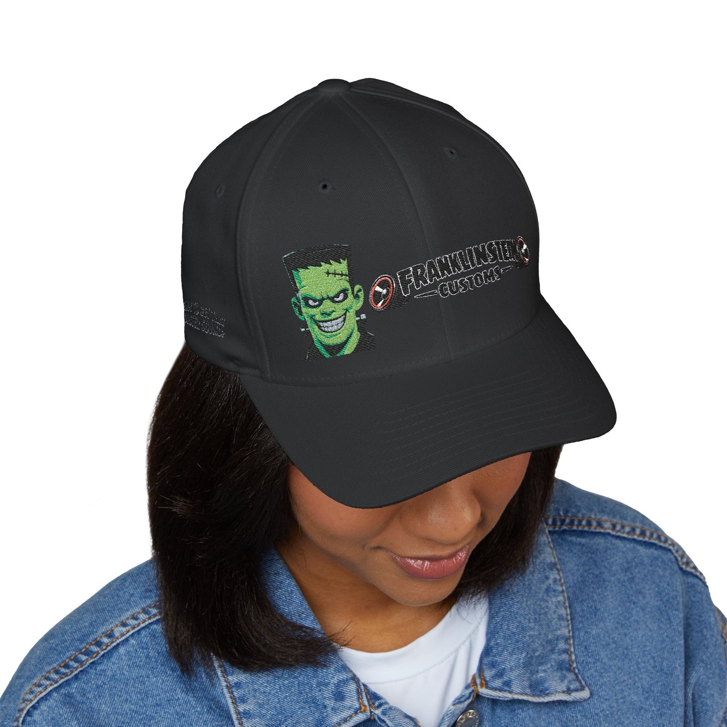 Frankenstein Customs Embroidered Cap — Retro Monster Logo Hat