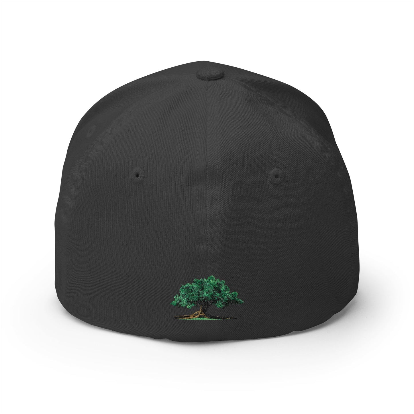 Embroidered Oak Tree Baseball Cap — Minimal Logo Closed-Back Hat