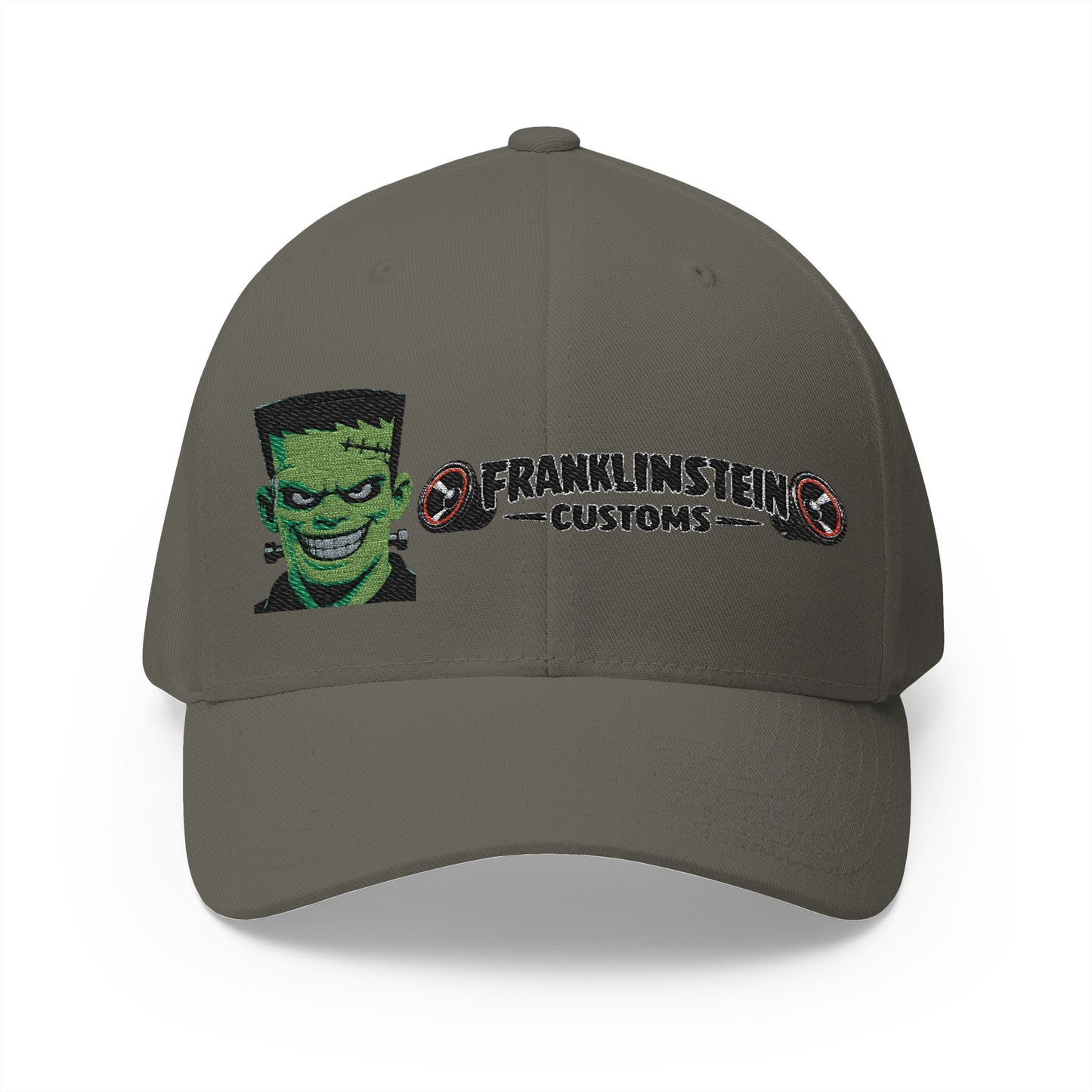 Frankenstein Customs Embroidered Cap — Retro Monster Logo Hat