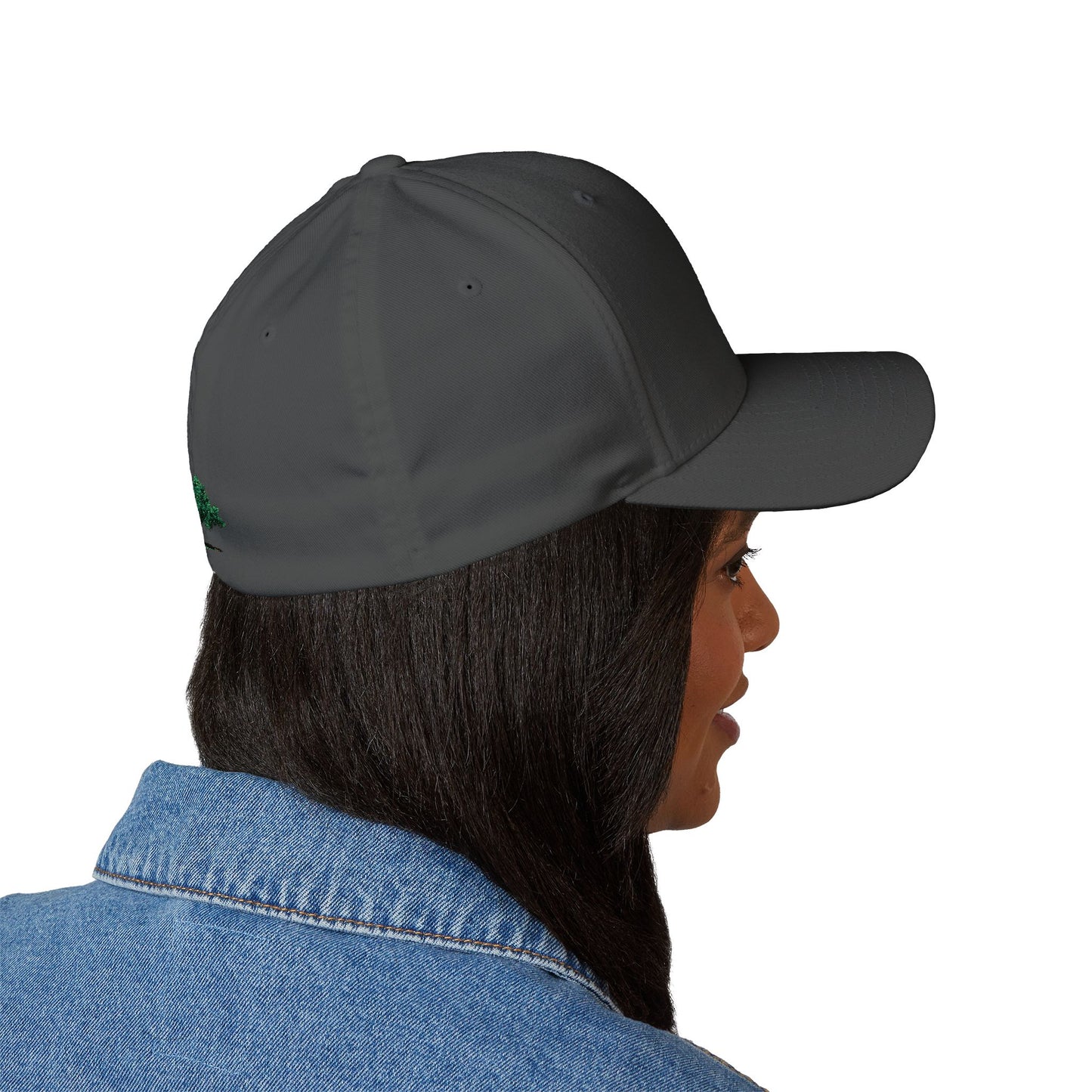 Embroidered Oak Tree Baseball Cap — Minimal Logo Closed-Back Hat