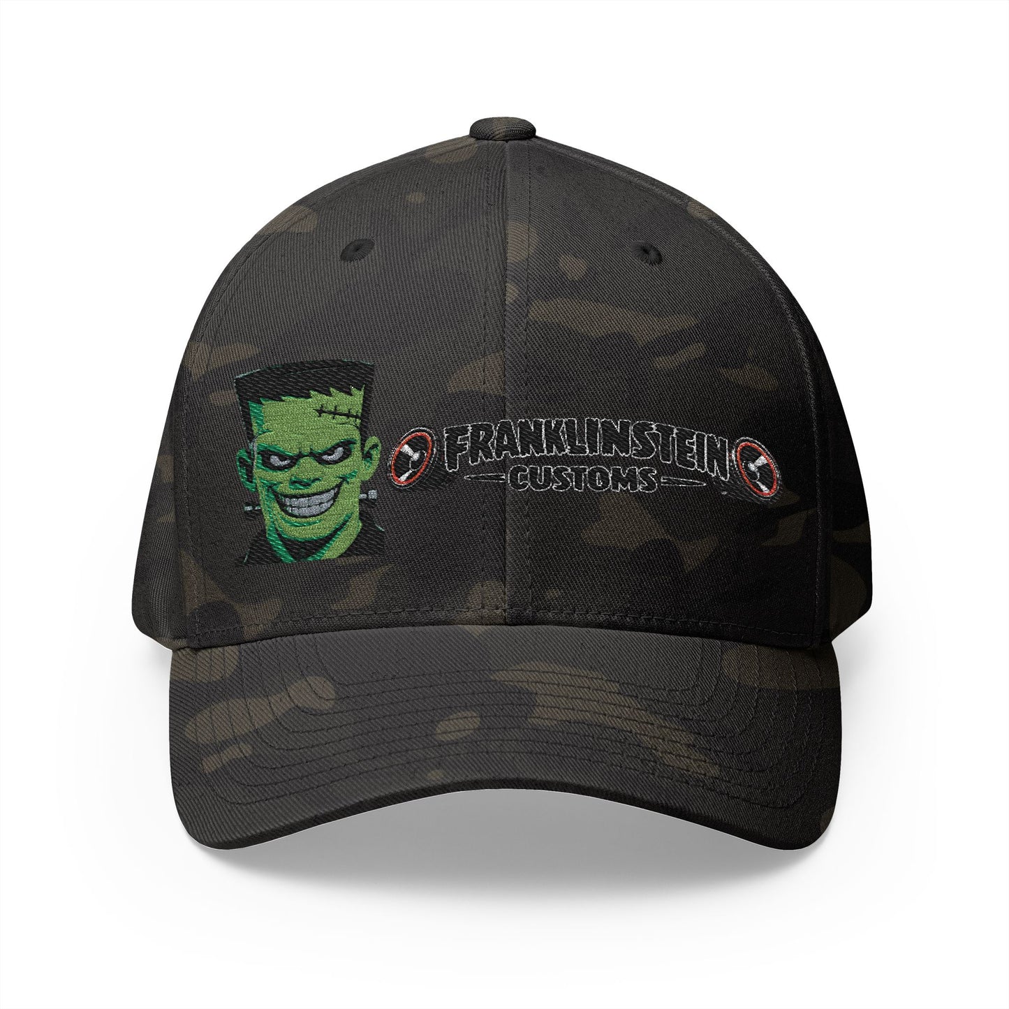 Frankenstein Customs Embroidered Cap — Retro Monster Logo Hat
