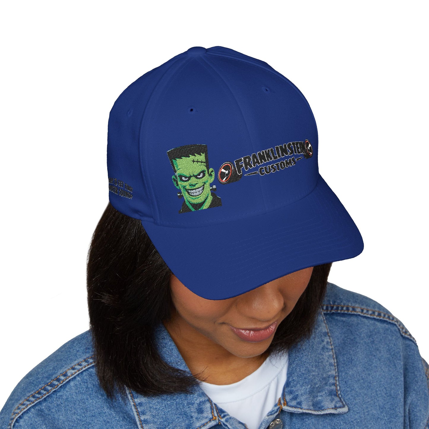 Frankenstein Customs Embroidered Cap — Retro Monster Logo Hat