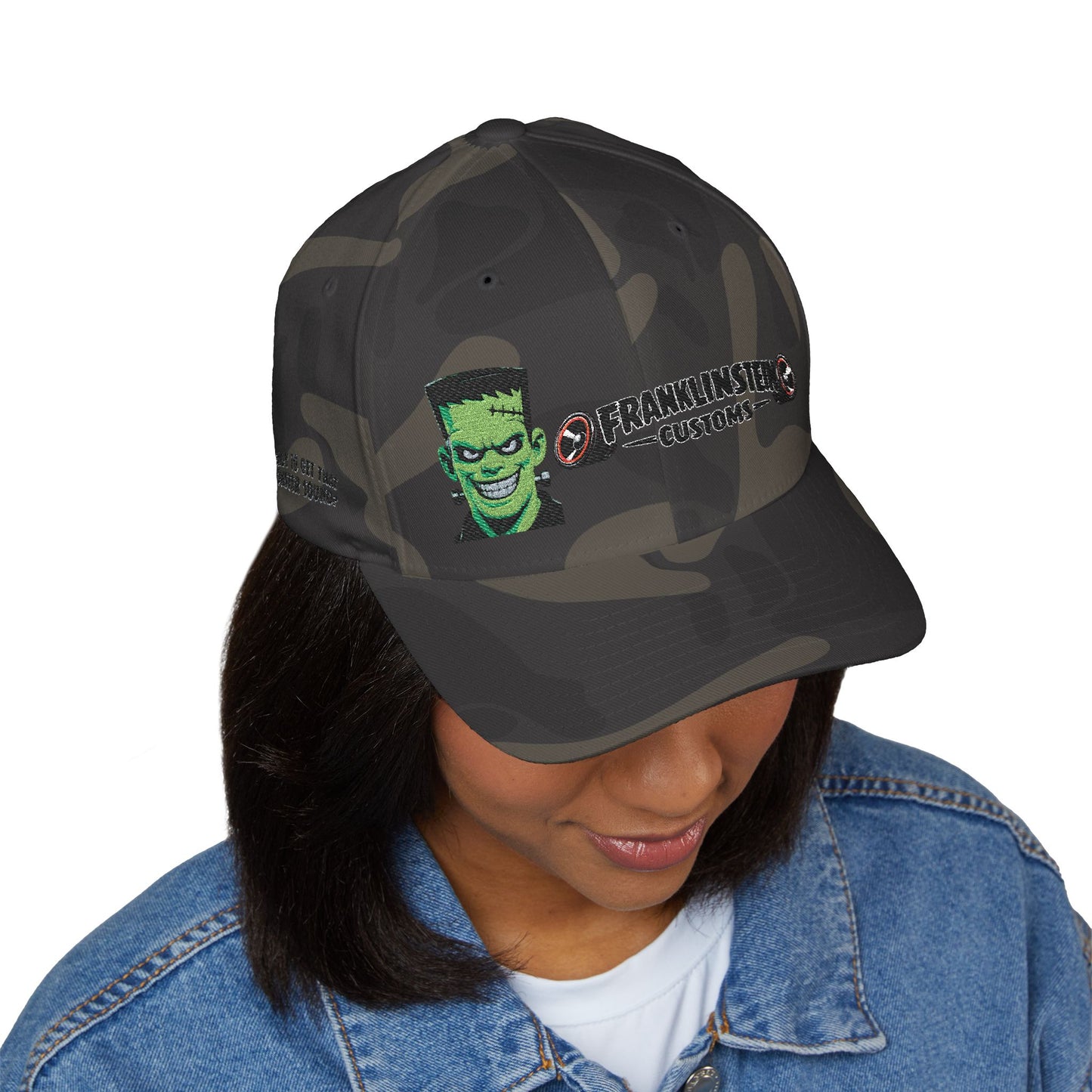 Frankenstein Customs Embroidered Cap — Retro Monster Logo Hat