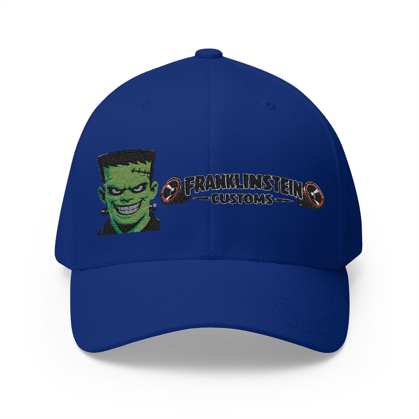 Frankenstein Customs Embroidered Cap — Retro Monster Logo Hat