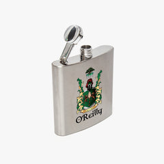 O'Reilly Coat of Arms 6oz Stainless Steel Hip Flask