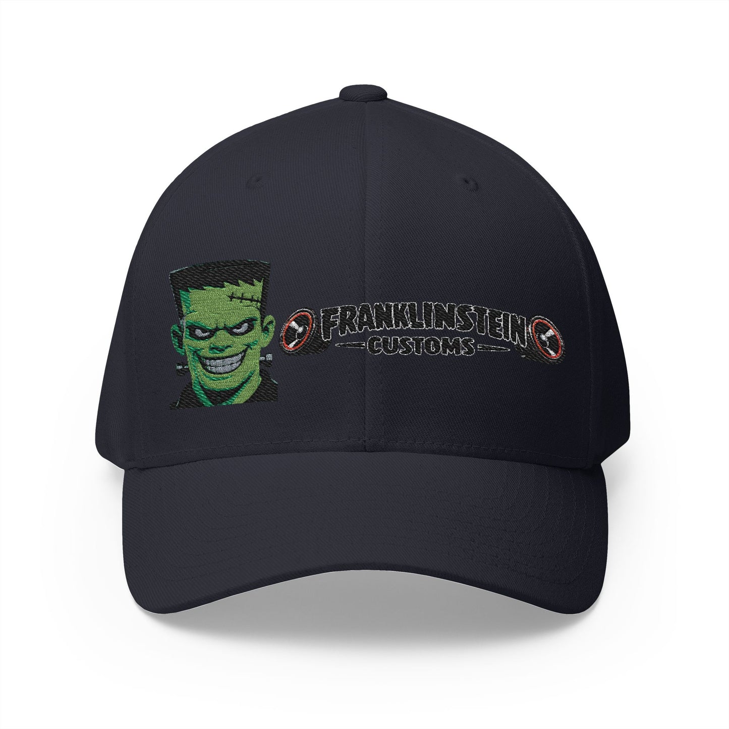 Frankenstein Customs Embroidered Cap — Retro Monster Logo Hat