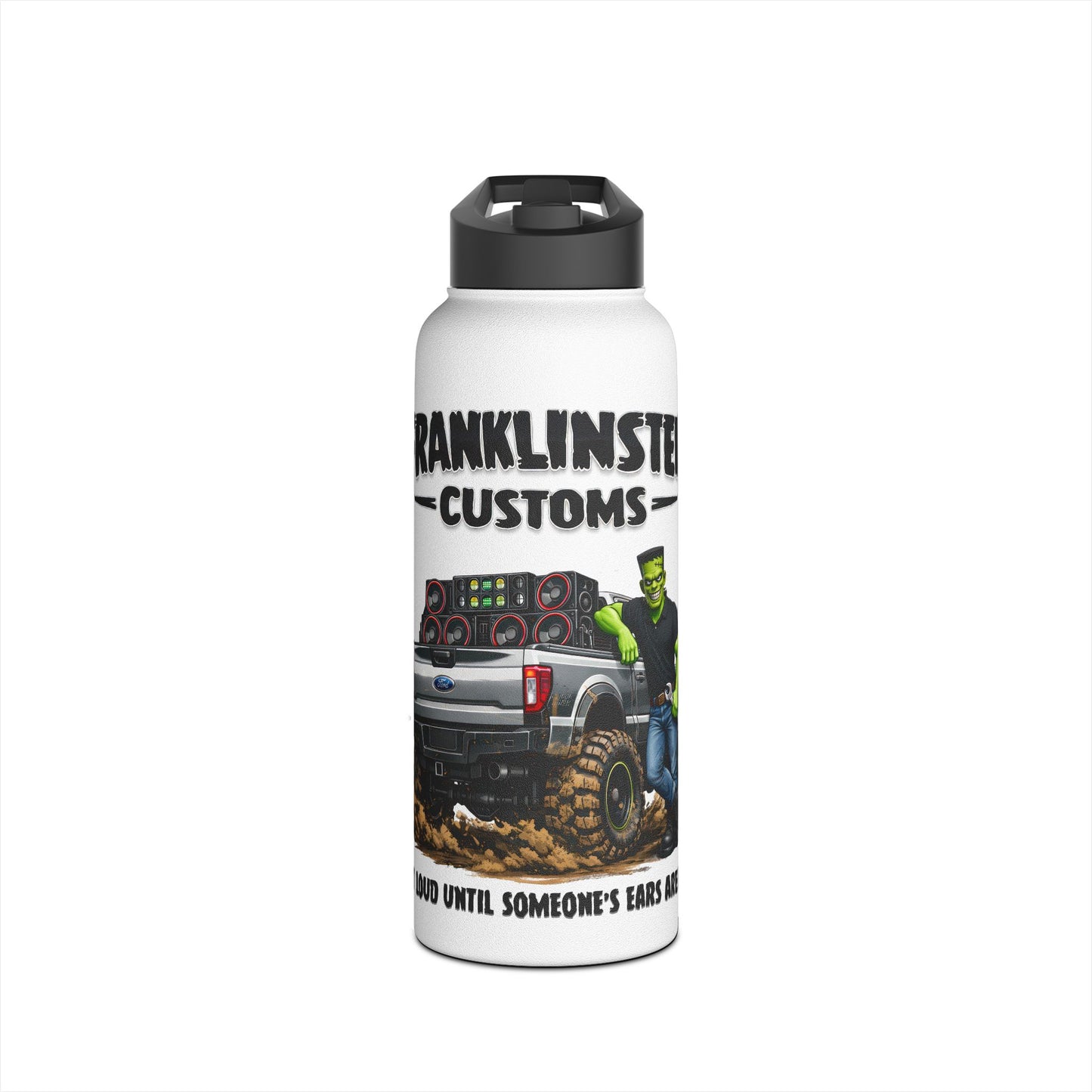 Franklinstein Customs Truck Stainless Steel Water Bottle
