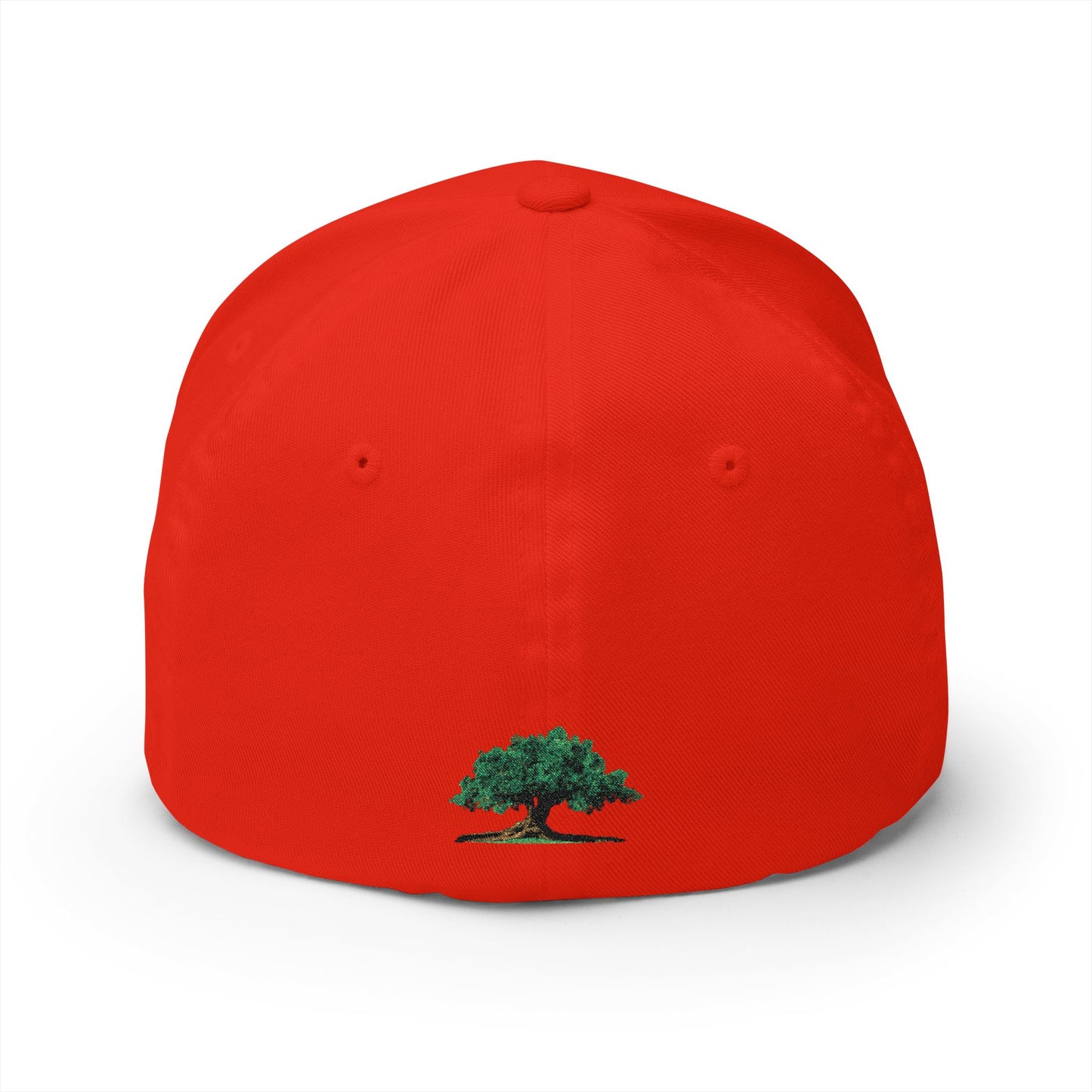 Embroidered Oak Tree Baseball Cap — Minimal Logo Closed-Back Hat