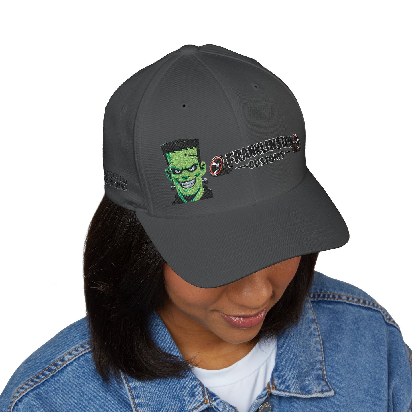 Frankenstein Customs Embroidered Cap — Retro Monster Logo Hat
