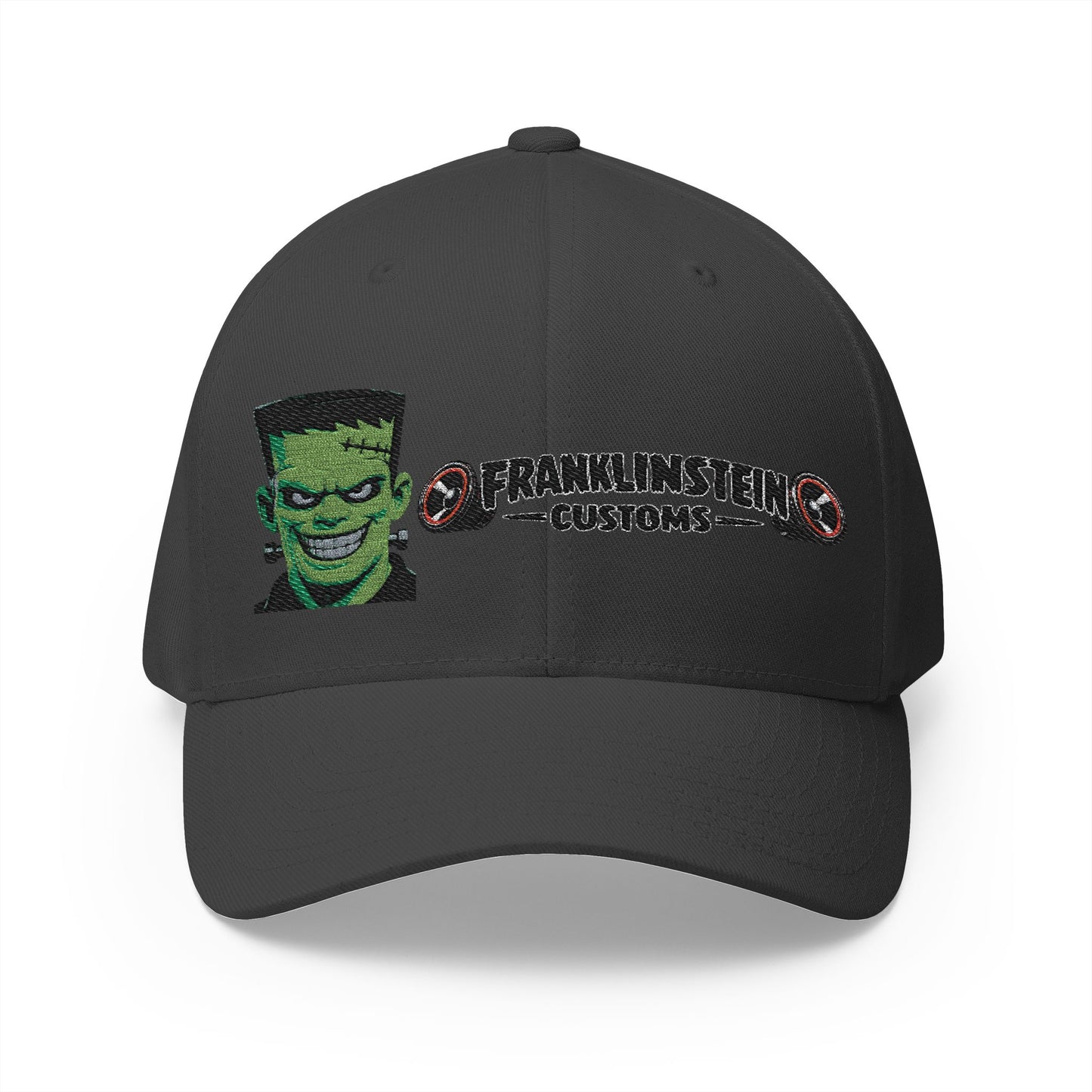 Frankenstein Customs Embroidered Cap — Retro Monster Logo Hat