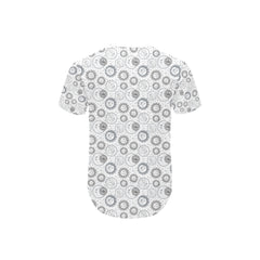 Men's All Over Print Curved Hem T-Shirt (T76)