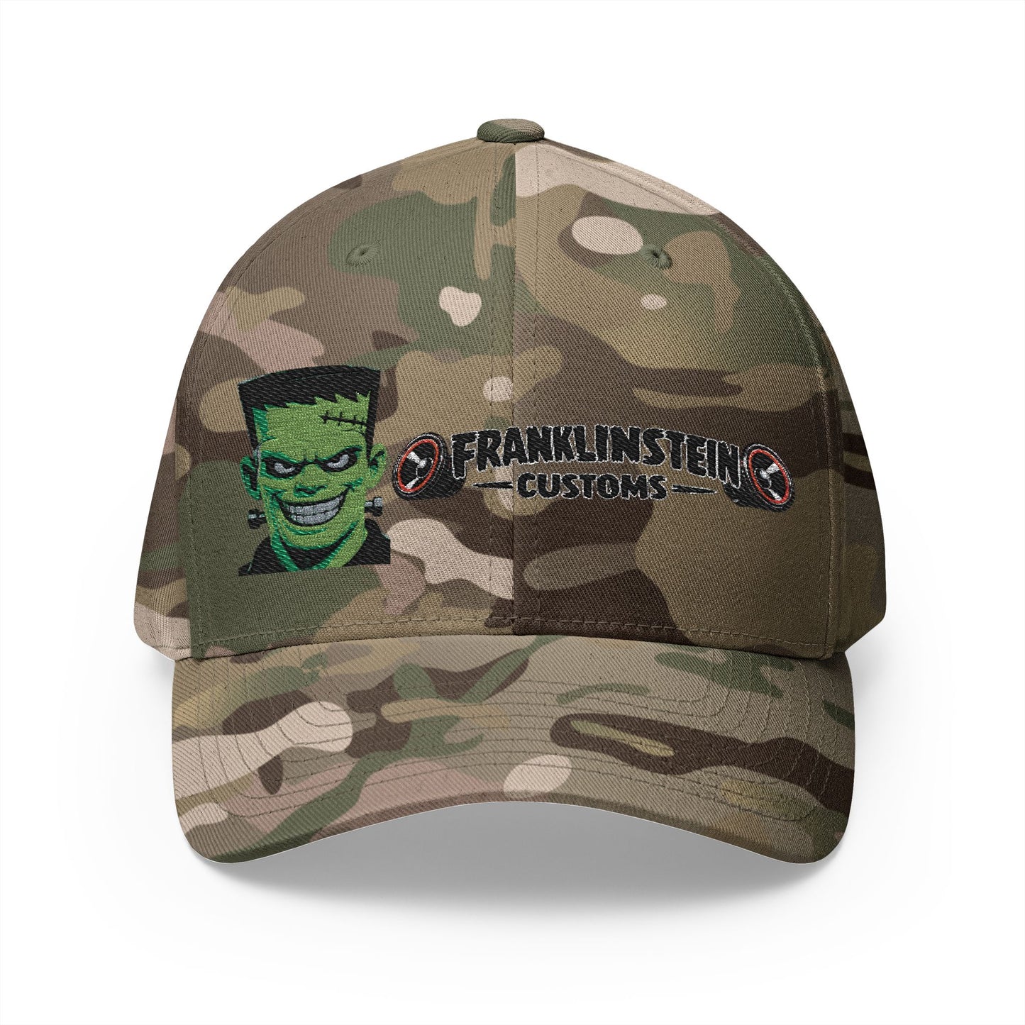 Frankenstein Customs Embroidered Cap — Retro Monster Logo Hat