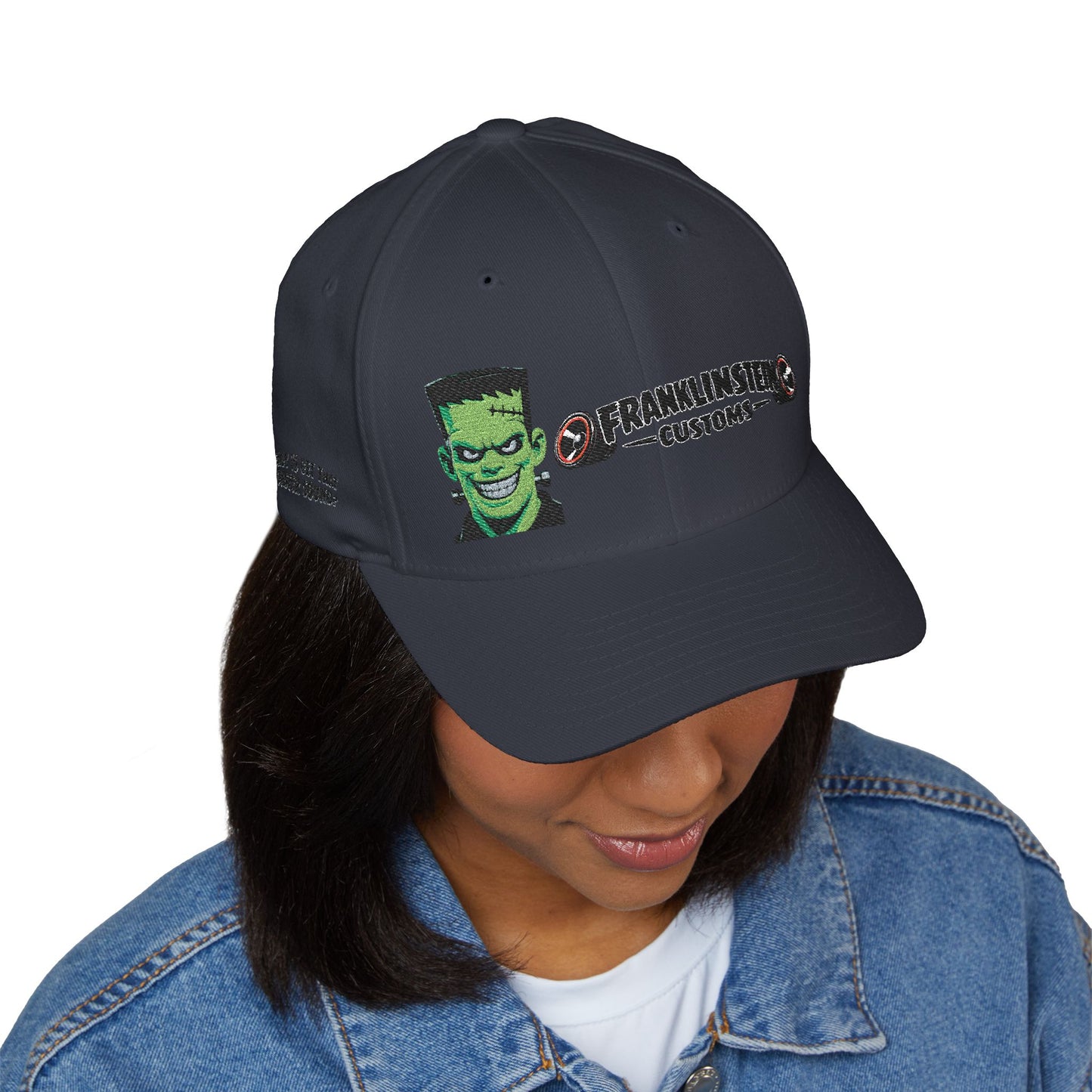 Frankenstein Customs Embroidered Cap — Retro Monster Logo Hat