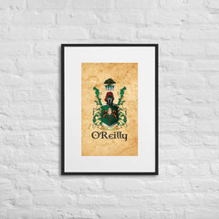 O'Reilly Coat of Arms Matte Paper Framed With Mat