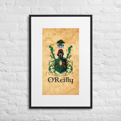O'Reilly Coat of Arms Matte Paper Framed With Mat