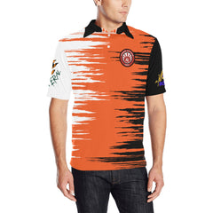 dustin orange Men's All Over Print Polo Shirt (Model T55)