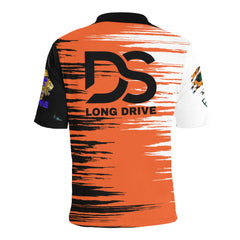 dustin orange Men's All Over Print Polo Shirt (Model T55)