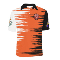 dustin orange Men's All Over Print Polo Shirt (Model T55)
