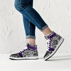 D16 High-Top Leather Sneakers - White